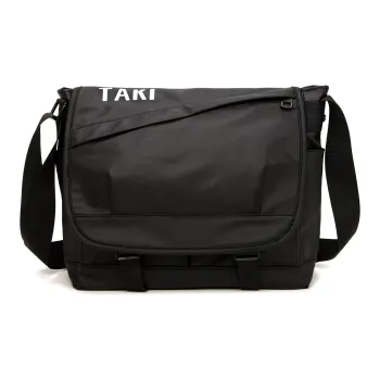 TAKI Synthetic Leather Buckle Crossbody Bag Regular Unisex Black/Gray/Blue/Green