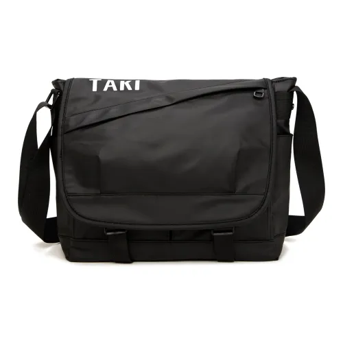 TAKI Synthetic Leather Buckle Crossbody Bag Regular Unisex Black/Gray/Blue/Green