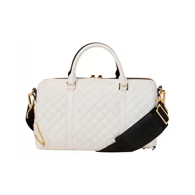 SPRAYGROUND Polyurethane Travel Bag Handbag Mini Unisex Black White-3