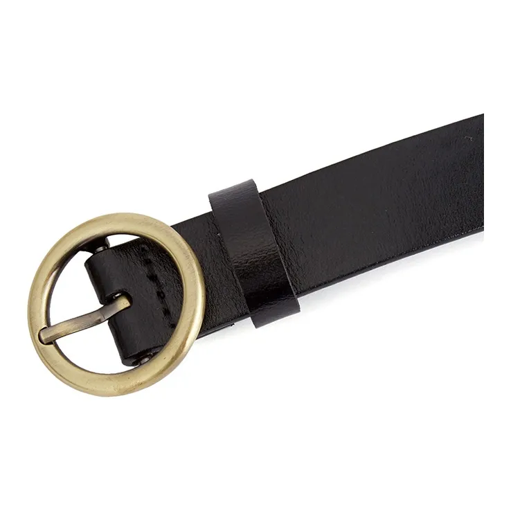 TUCANO Bovine Split Transfer Leather Belts Women's Black/White Width 2.4cm-3