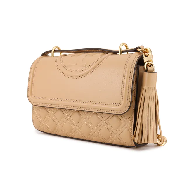 TORY BURCH Fleming Leather Crossbody Bag, Shoulder Bag Trumpets Women's Light Umber-1