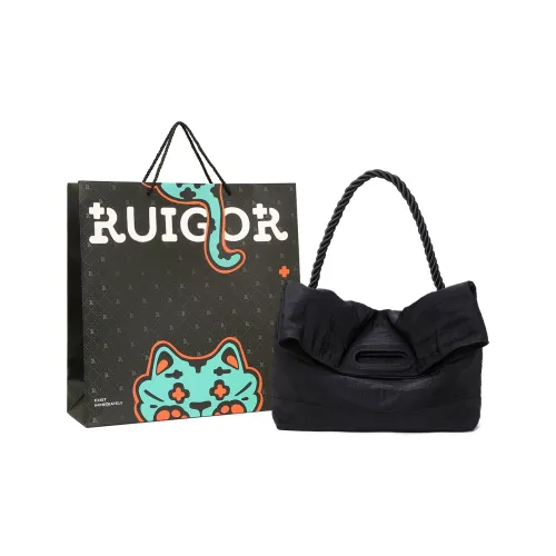 RUIGOR Fabric The Bag Shopping Bag Shoulder Bag Crossbody Bag Large Size Unisex Black