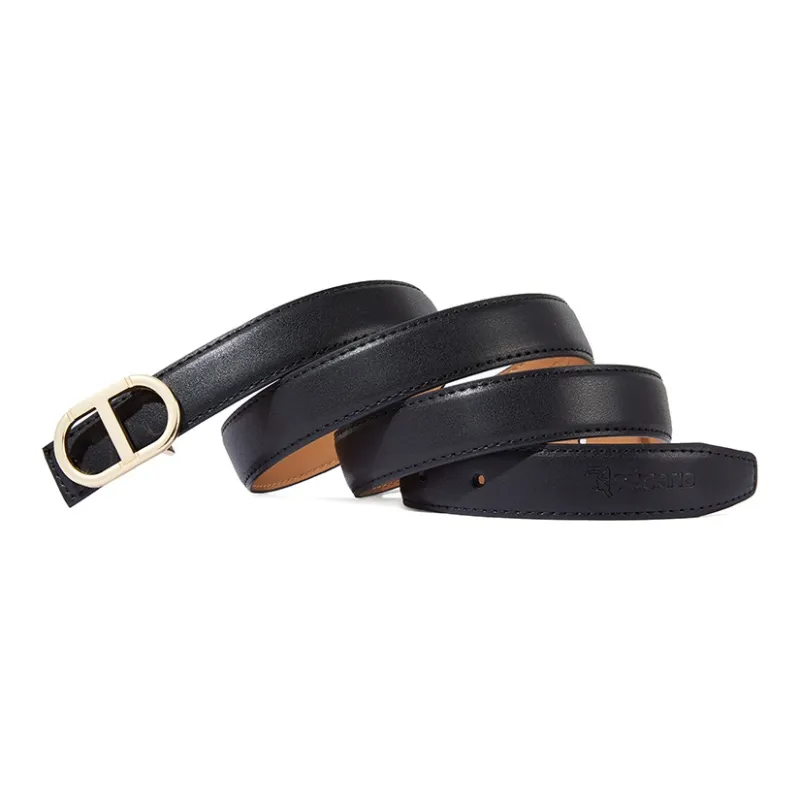 TUCANO Korean Style Decoration Suspender Skirt With Smooth Buckle Leather Belts Women's Black / Brown Width  2.4cm-4
