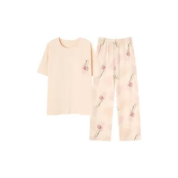The Story Of The Flower Season Pajama Set Women's Apricot