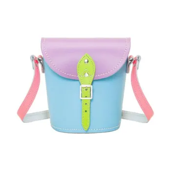 Zatchels Leather Crossbody Bag Shoulder Bag Small Size Women's Pink Blue