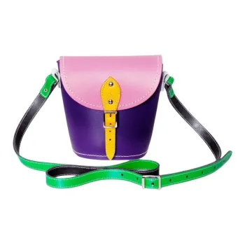 Zatchels Leather Crossbody Bag Shoulder Bag Small Size Women's Kaleidoscope Multicolor