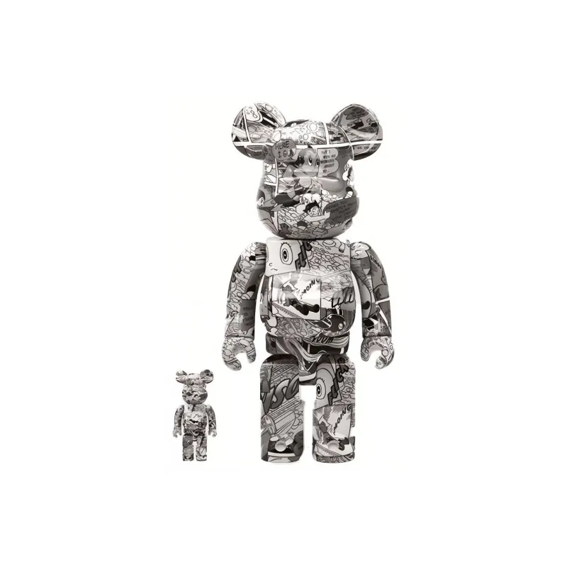 Bearbrick Astro Boy Manga Comic Pattern Black/White-0