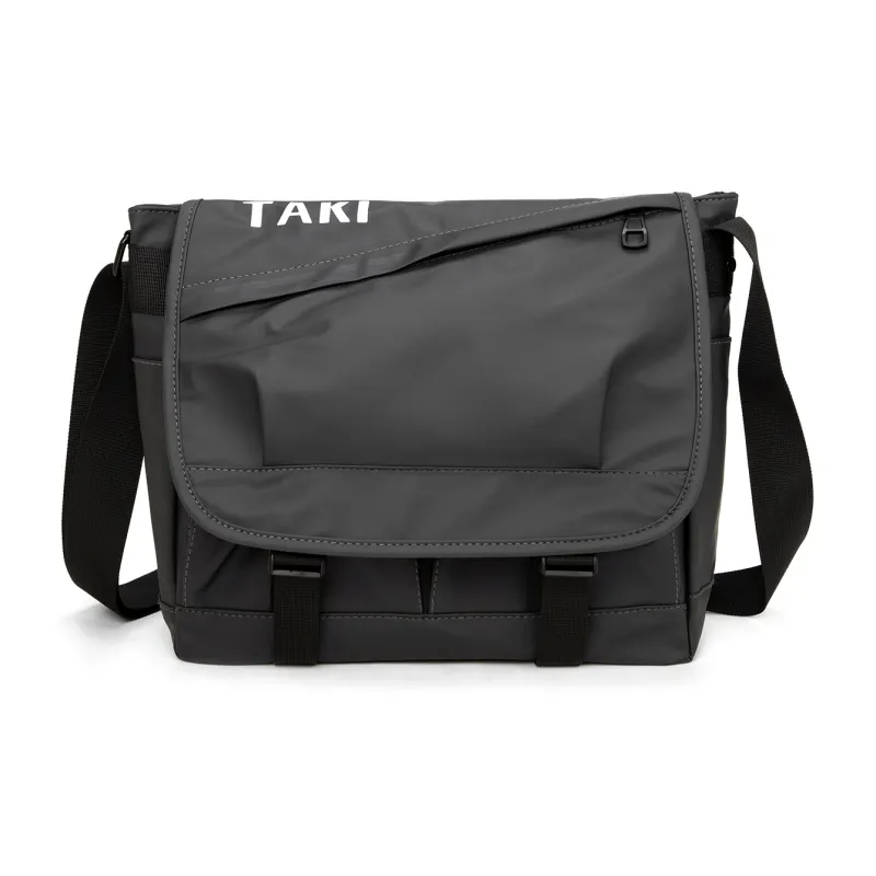 TAKI Synthetic Leather Buckles Crossbody Bag, Shoulder Bag Unisex Black/Gray/Blue/Green-4