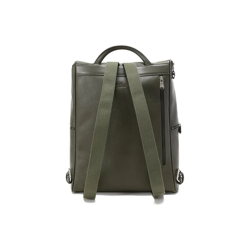 LONGCHAMP Le Foulonné Cow Leather Backpack Unisex Khaki Green-3