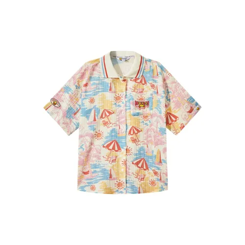 B.Duck Chiffon Shirts Women's Pink All Over Print