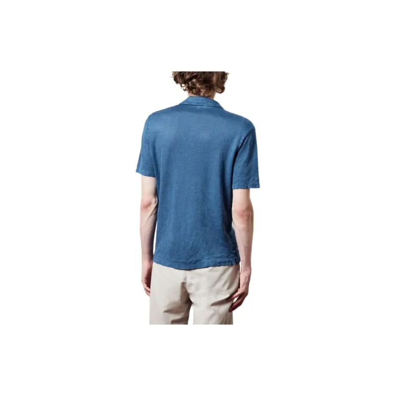 Massimo Alba Textured finish Linen Polo Shirt-1