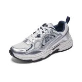 Kappa Pizza 30° Wing Anti Slip Wear Resistant Breathable Lightweight Low Top Chunky Sneakers Unisex Gray Silver