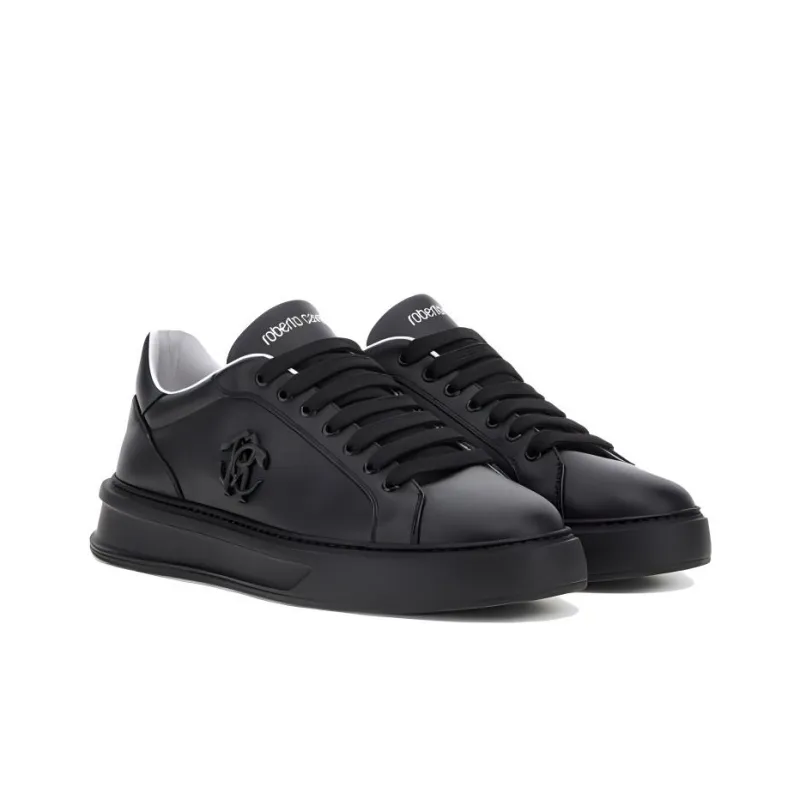 Roberto Cavalli Low-Top Skateboard Shoes Men's Black-2