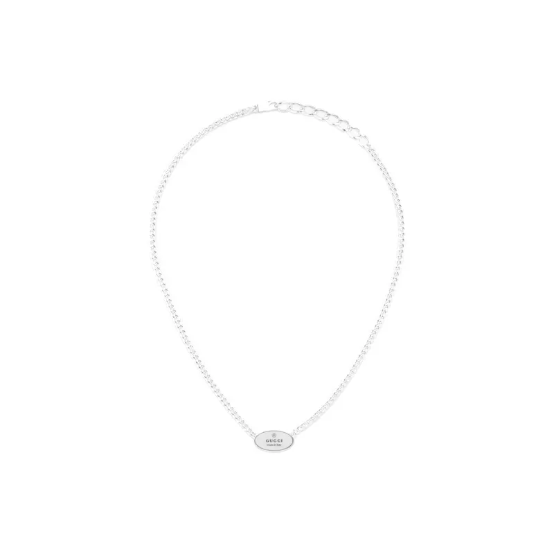 GUCCI Sterling Silver Trademark Necklace-0