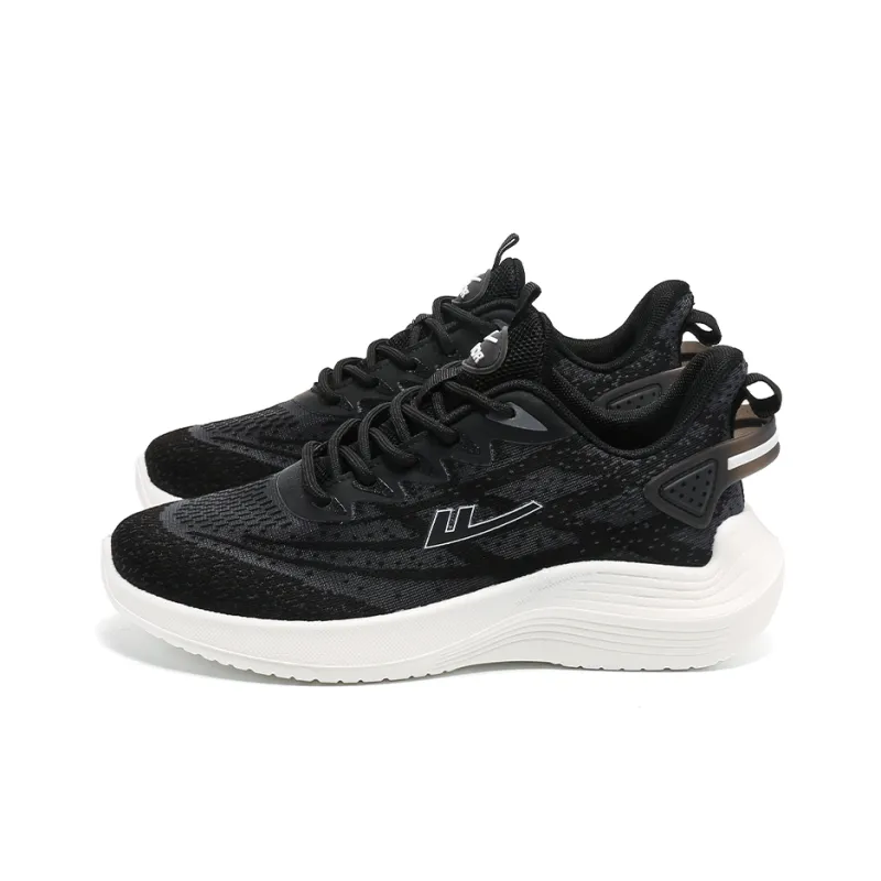 Warrior Cushioned Wear-Resistant Breathable Lightweight Low-Top Running Shoes Women's White Black-1