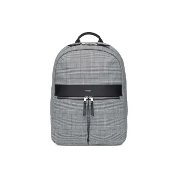 KNOMO Nylon Fabric Backpack Unisex Gray Plaid