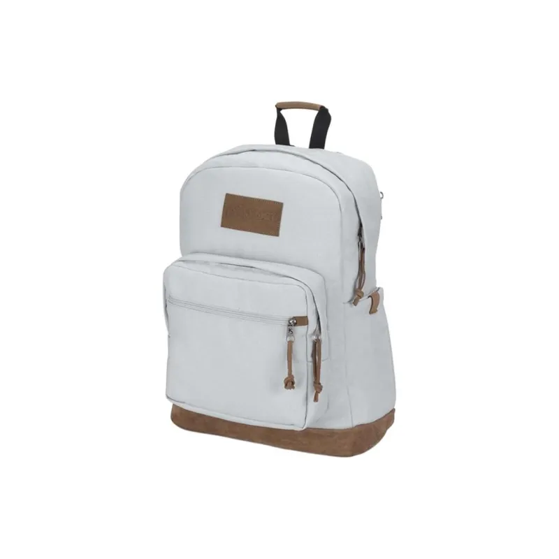 JanSport Suede Leather Backpack Unisex Gray-1
