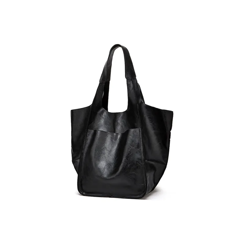 H YXIANG PU Tote Bag, Shopping Bag, Shoulder Bag Women's Black/Brown/Khaki-0