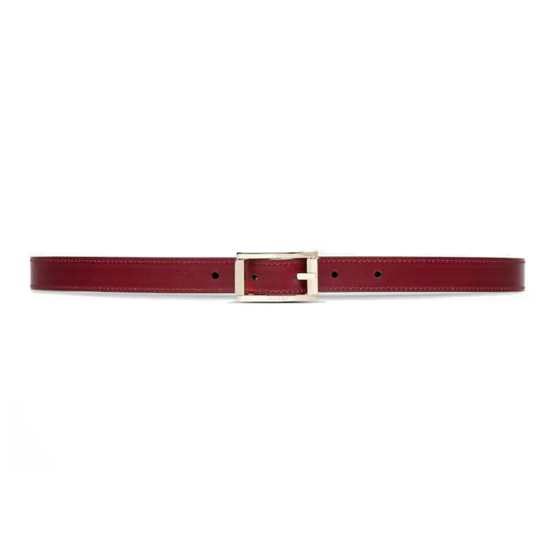 GUCCI Reversible Thin Belt With Rectangular Buckle-1
