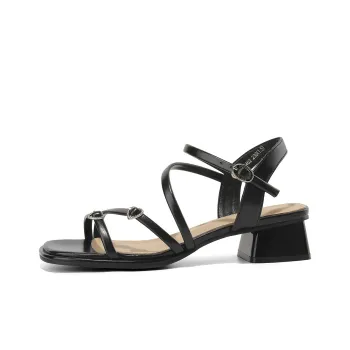 JOSINY Strap Sandals 3.5cm Women's Black/Ecru