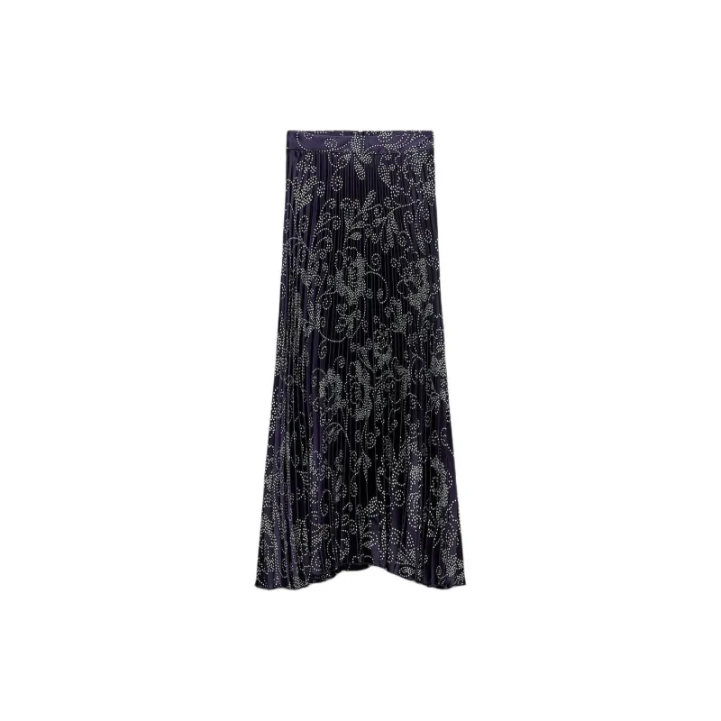 ZARA Casual Long Skirts Women's Sea Blue-1