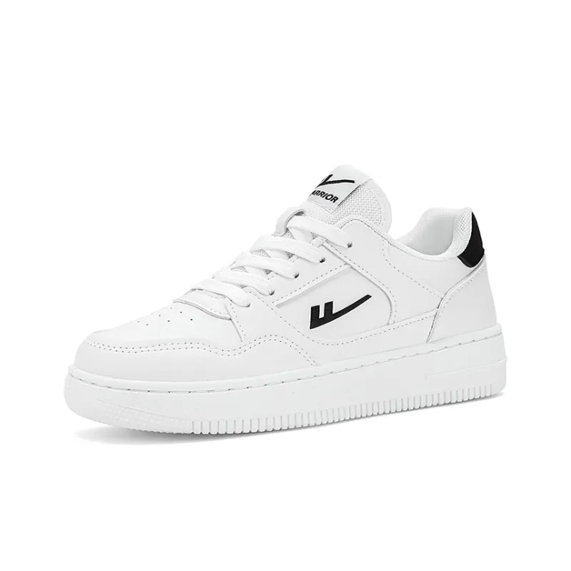 Warrior Air Force 1 Classic White Sneakers Height Increasing Lightweight Low Top Skateboard Shoes Unisex White Black-1
