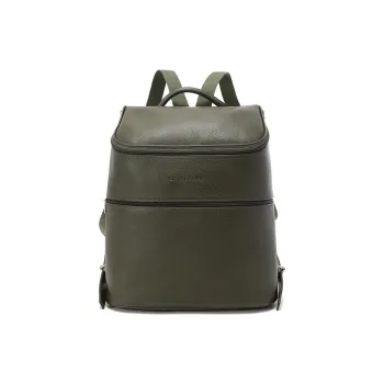 LONGCHAMP Le Foulonné Cow Leather Backpack Unisex Khaki Green
