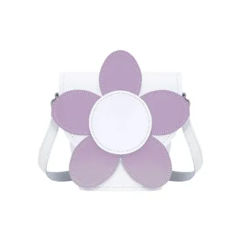 Zatchels Leather Bucket Bags Crossbody Bag Shoulder Bag Women's White & Purple
