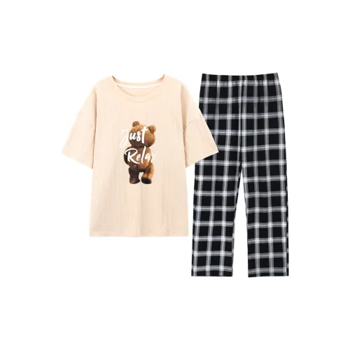 The Story Of The Flower Season Pajama Set Women's Apricot