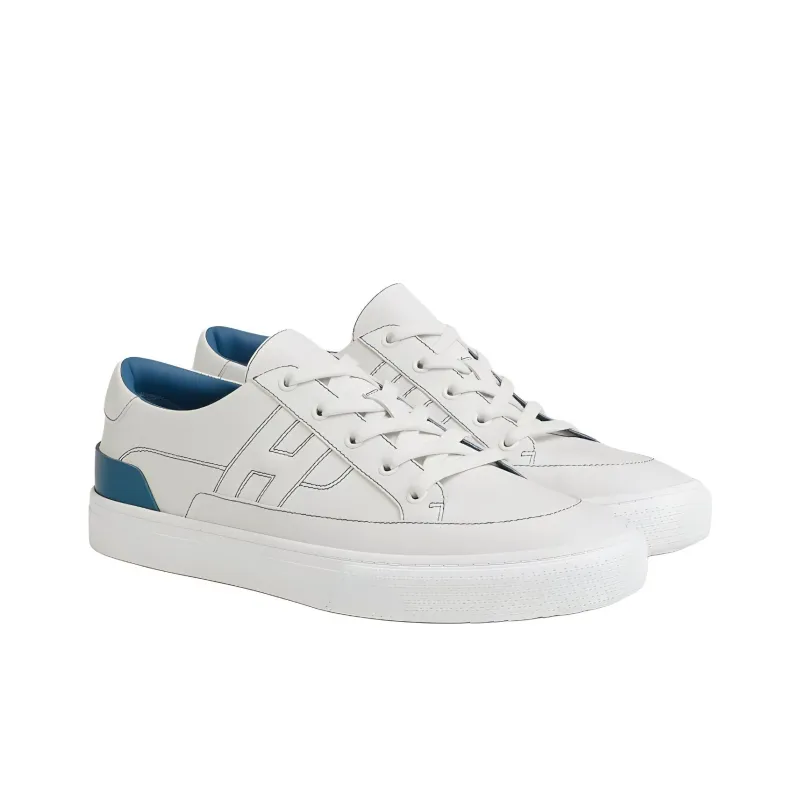 HERMES Deep Low Top Skateboard Shoes Men's White-2