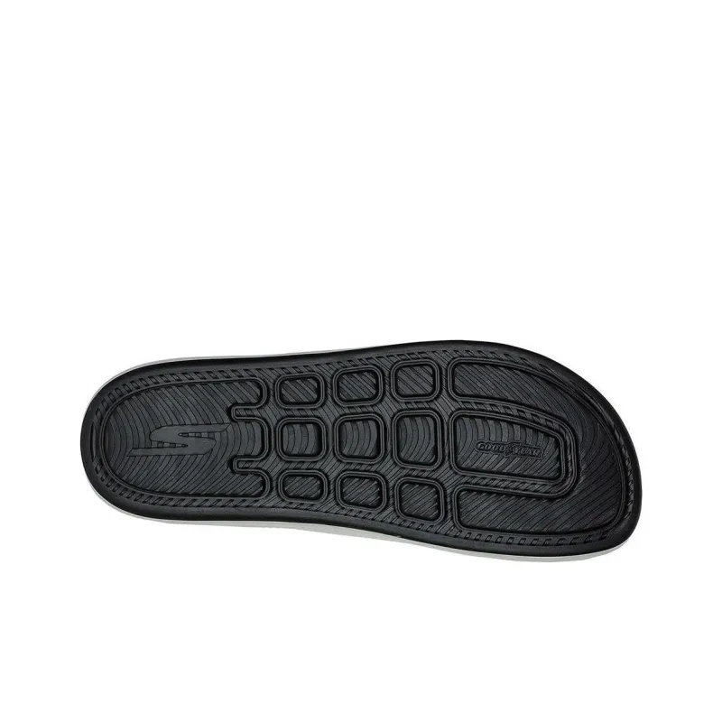 Skechers Hyper Slide Slip Resistant Flip Flops Men's Black White-4