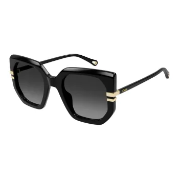 Chloe Recycled Acetate Irregular Shape Sunglasses Women's Black