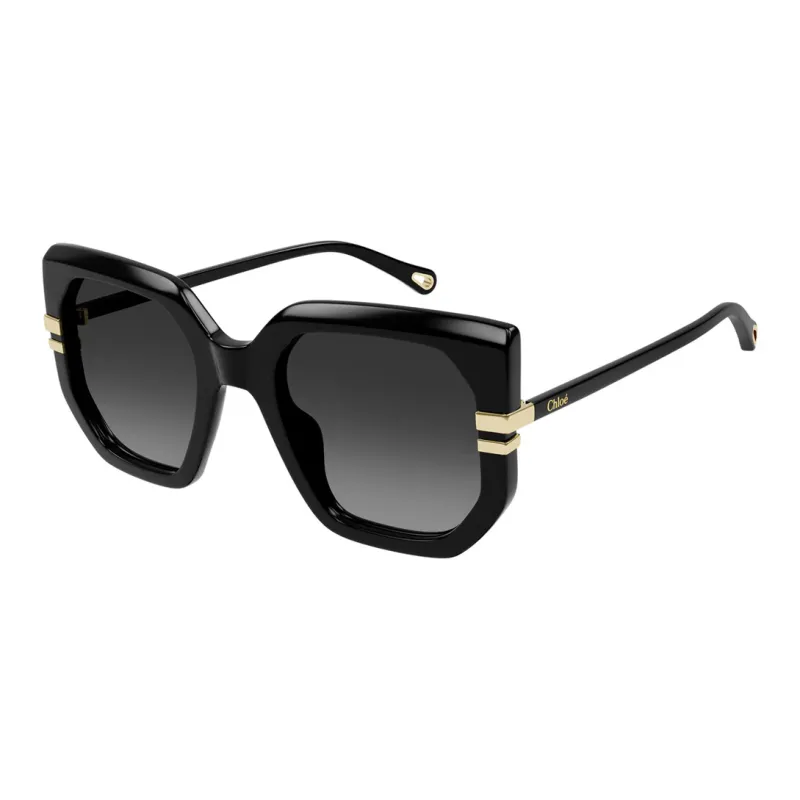 Chloe Recycled Acetate Irregular Shape Sunglasses Women's Black-0