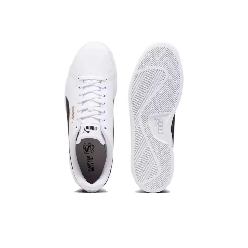 PUMA Smash 3.0 L Anti Slip Wear Resistant Low Top Skateboard Shoes Unisex White Black-4
