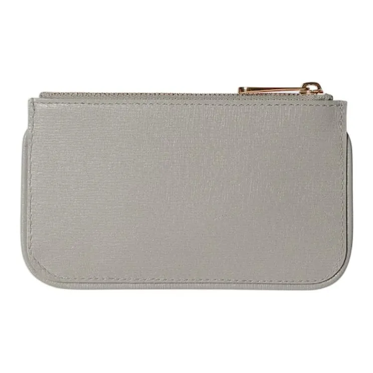 GUCCI Leather Key Pouch Unisex Light Gray-3