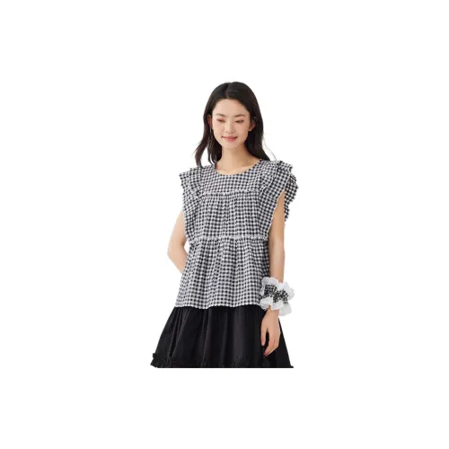 Asuka and new sake Shirts Women's Plaid Black