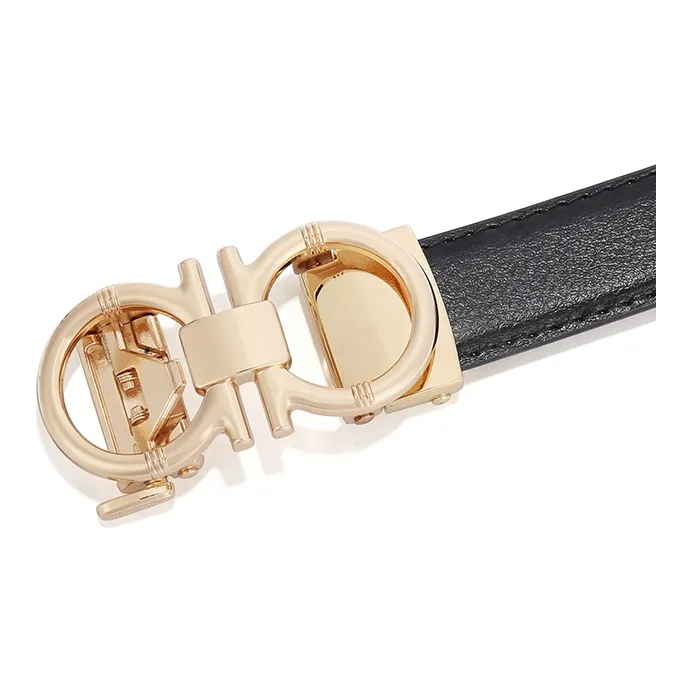 TUCANO Minimalist Style Slim Automatic Buckle Split Cow Leather Leather Belts Women's 2.3cm-3