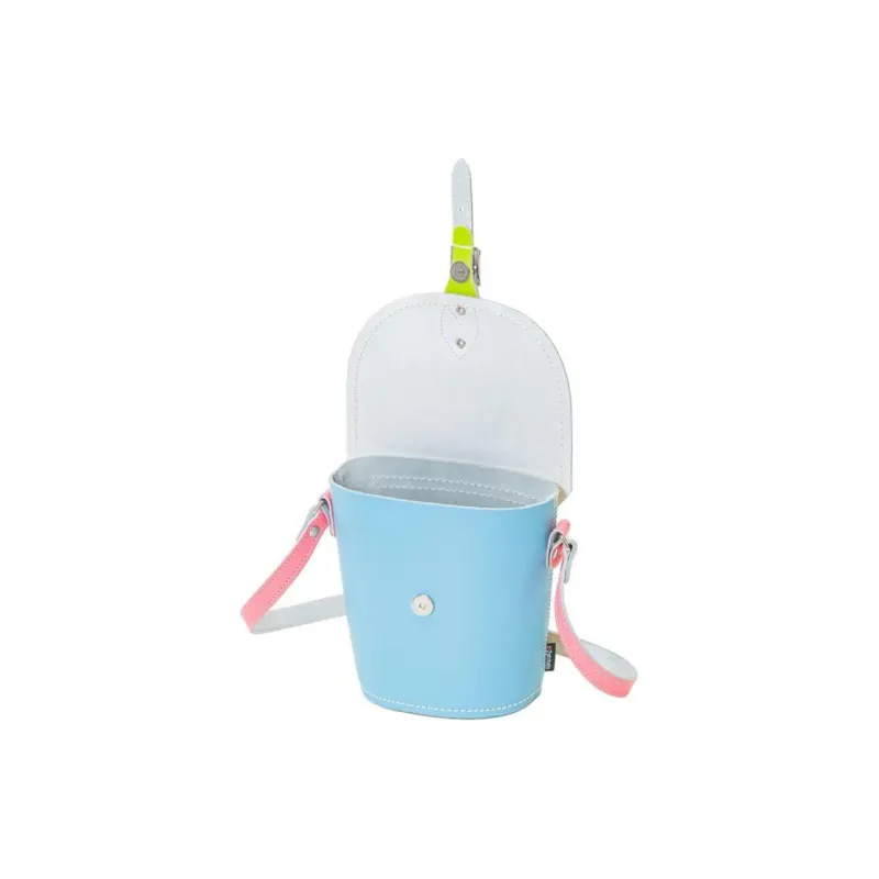 Zatchels Leather Crossbody Bag Shoulder Bag Small Size Women's Pink Blue-2