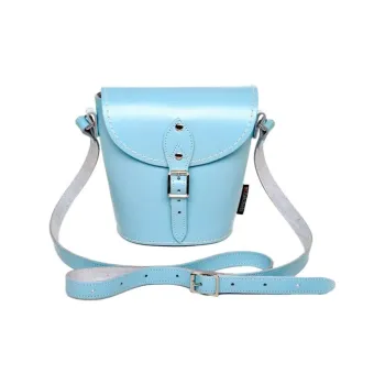 Zatchels Leather Shoulder Bag Small Size Women's Light Royal Blue