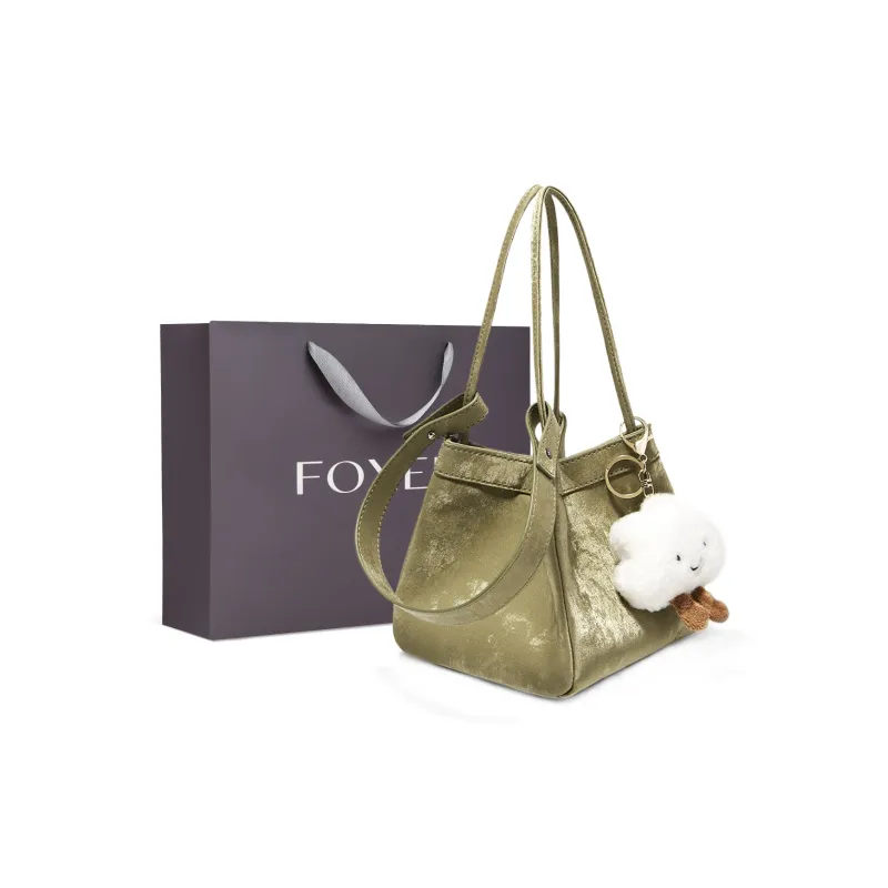 FOXER Synthetic Leather Bucket Bag Handbag Regular Women's Silver Shadow Shimmer/Champagne Phantom/The Wizard Of Oz-8