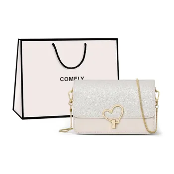 COMELY Composite Material Shoulder Bag Crossbody Bag Small Size Women's White