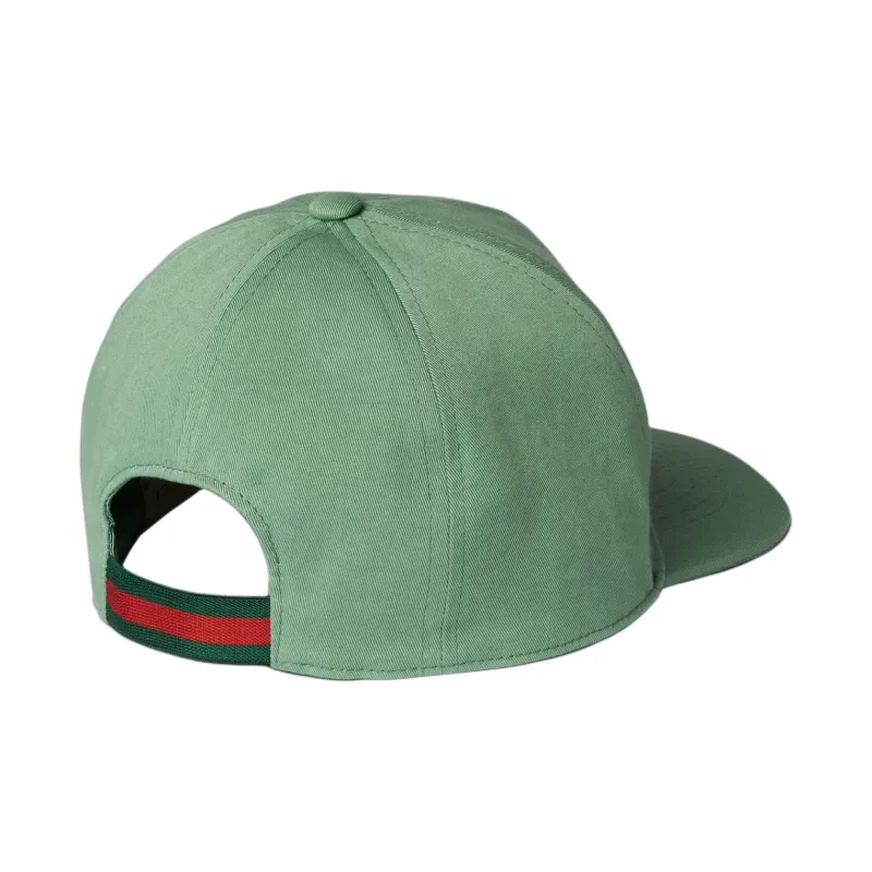 GUCCI Cotton Fabric Baseball Caps Kids' Green-2