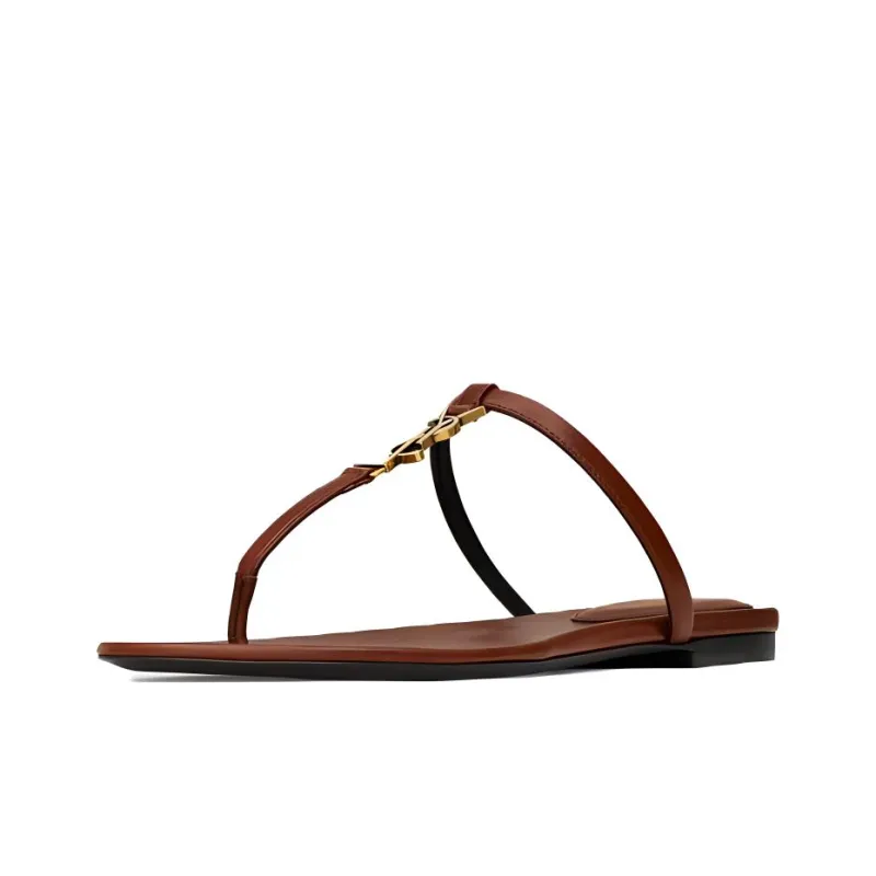 SAINT LAURENT Cassandra Logo Plaque Sandals Women's - POIZON