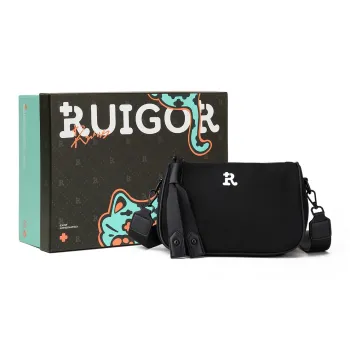 RUIGOR Fabric Pillow Bag Shoulder Bag Crossbody Bag Regular Unisex Black