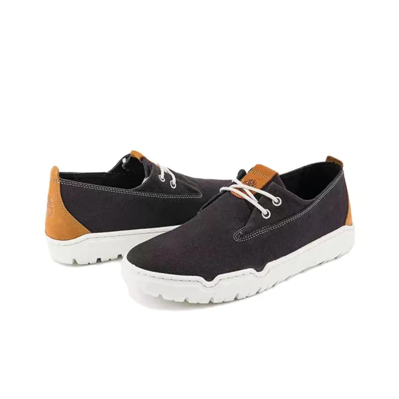 Timberland Anti Slip And Wear Resistant Lightweight Low Top Canvas Shoes Men's Black-3