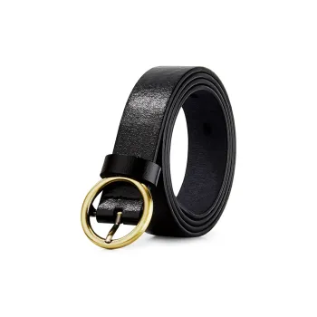TUCANO Bovine Split Transfer Leather Belts Women's Black/White Width 2.4cm