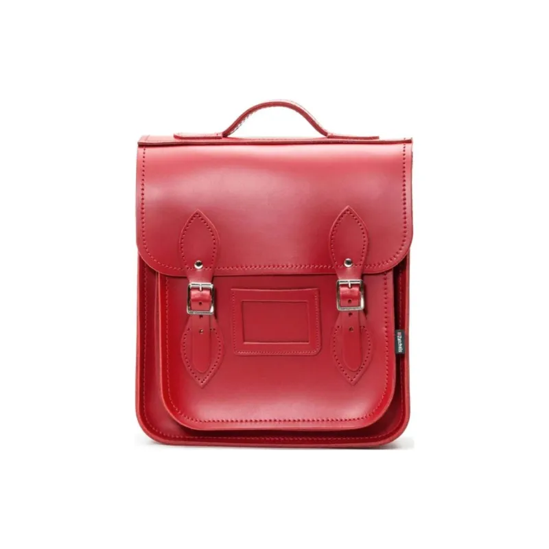 Zatchels Leather Backpack Unisex Red-0