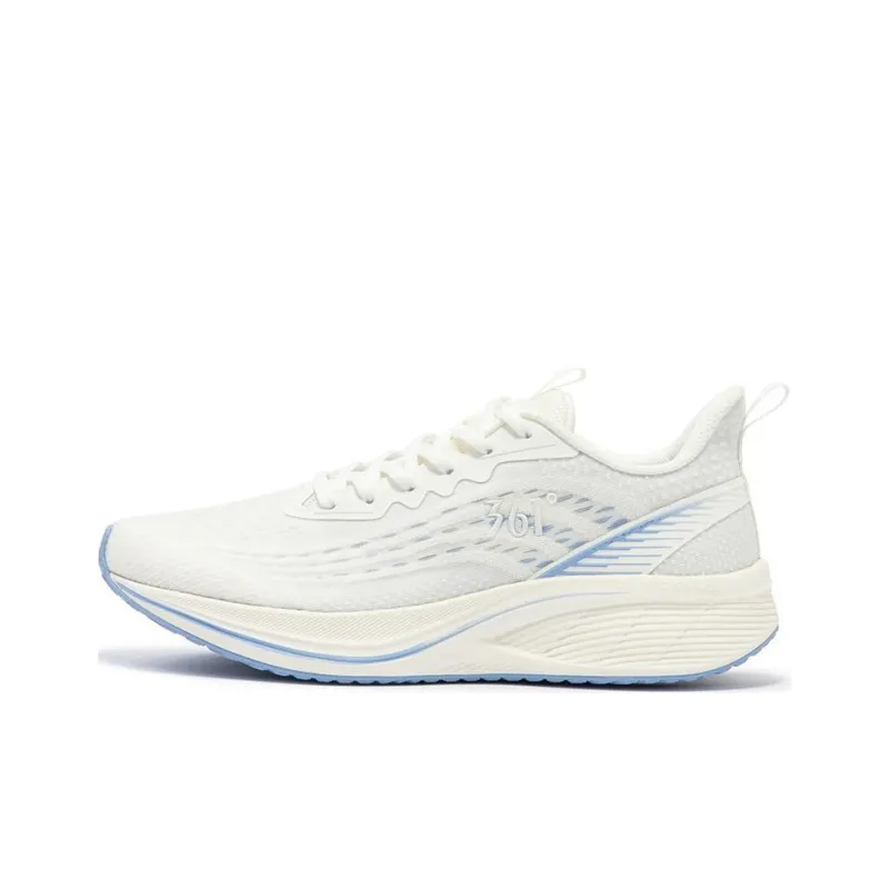 361° Slip Resistant And Breathable Low Top Running Shoes Men's White Blue-0