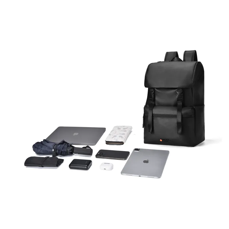 ONRF PVC Backpacks Travel Bags Large Size Unisex Cool Black-4