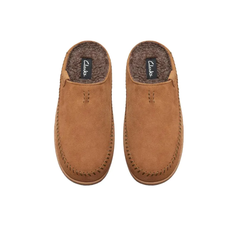 Clarks Rubber Sole Quiet Abrasion-Resistant Slip-Resistant Wrap-toe Slippers Men's Brown-3